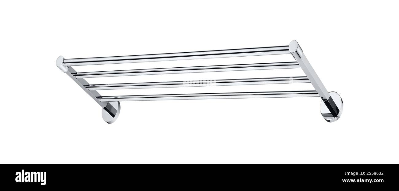 Modernes Bad Handtuchtrockner isoliert Stockfoto