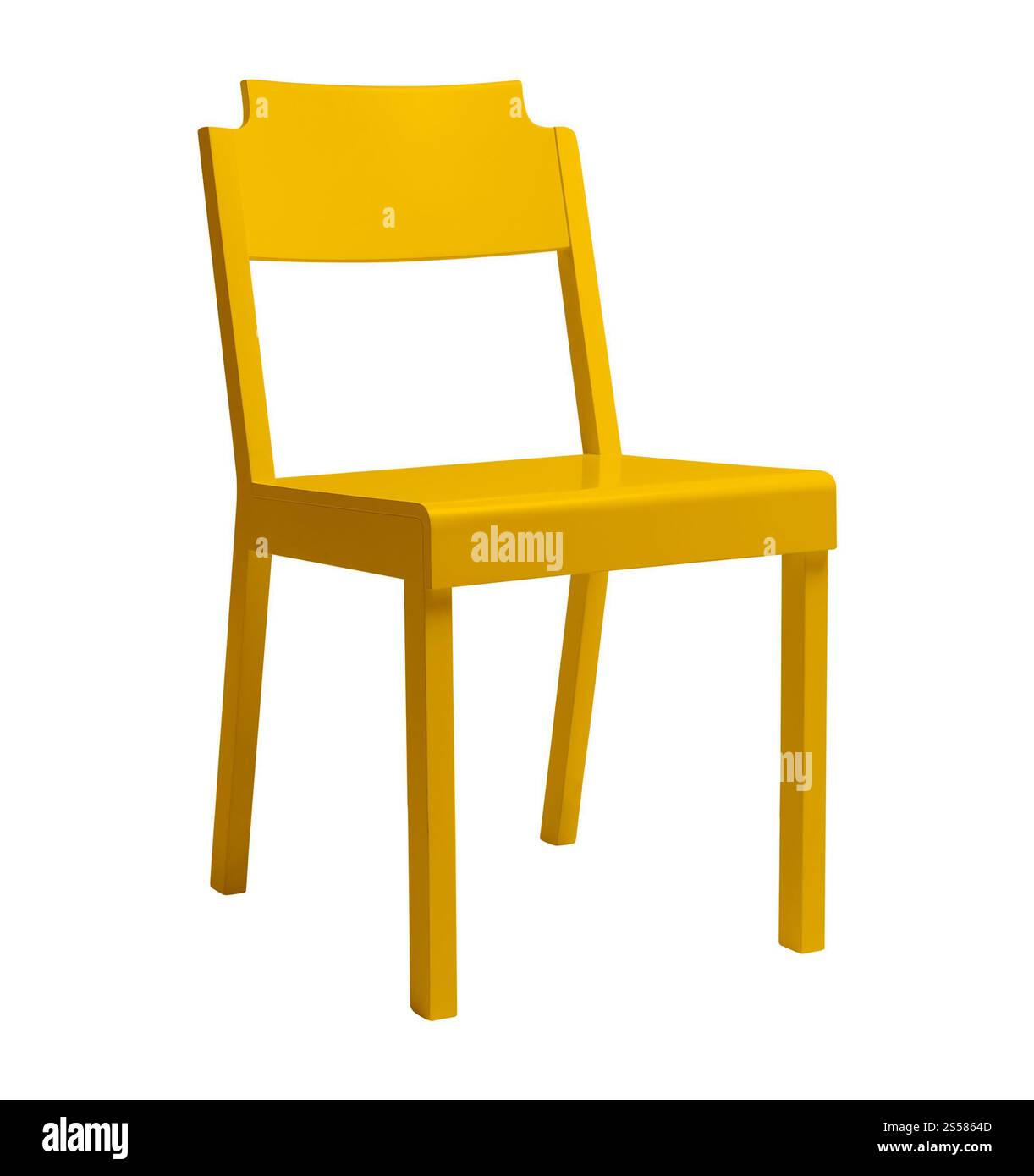 Holzstuhl, isoliert auf weißem Hintergrund Stockfoto