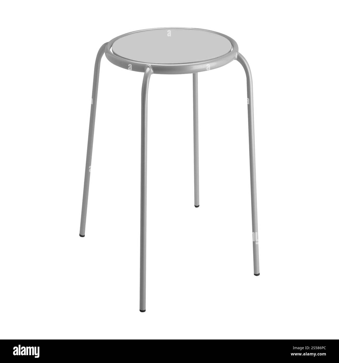 Hocker mit runder Oberseite isoliert Stockfoto