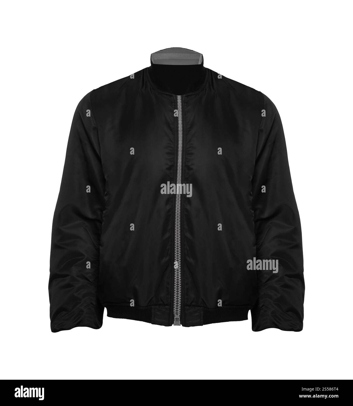 Schwarze Jacke isoliert Stockfoto