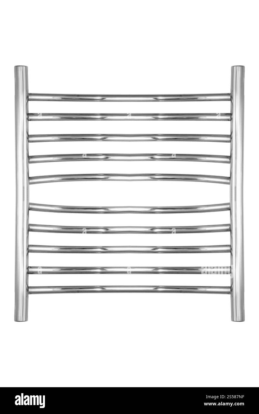 Modernes Bad Handtuchtrockner isoliert Stockfoto