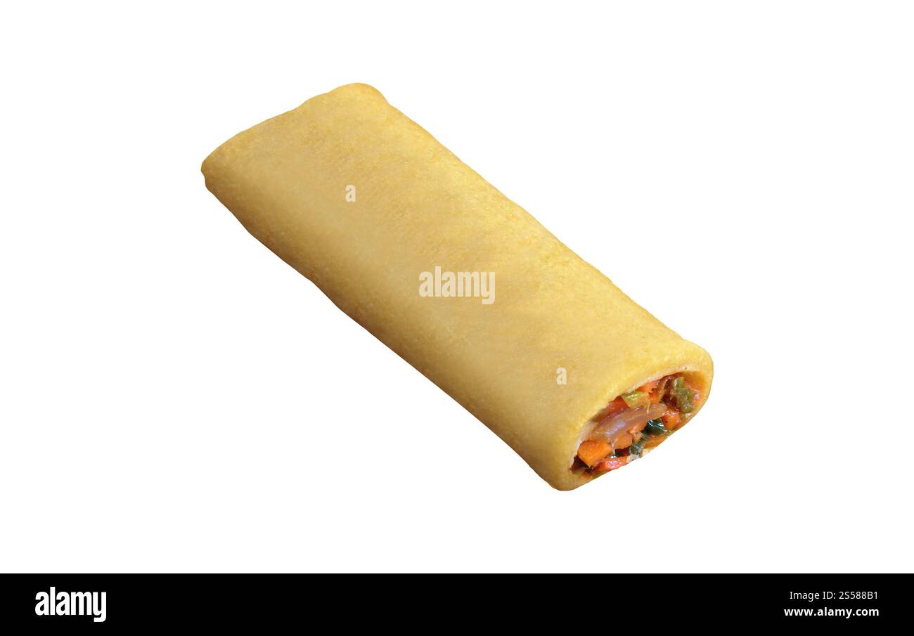 russisches Essen - Pfannkuchen isoliert auf weißem Hintergrund Stockfoto