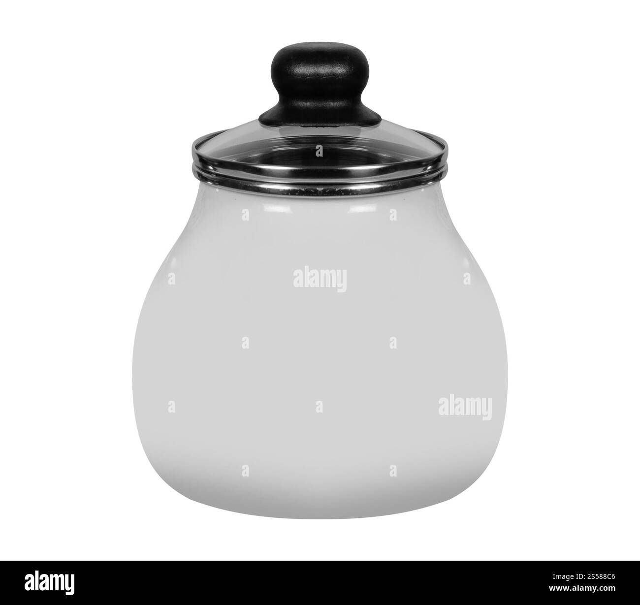 Eine alte Zuckerschale isoliert Stockfoto