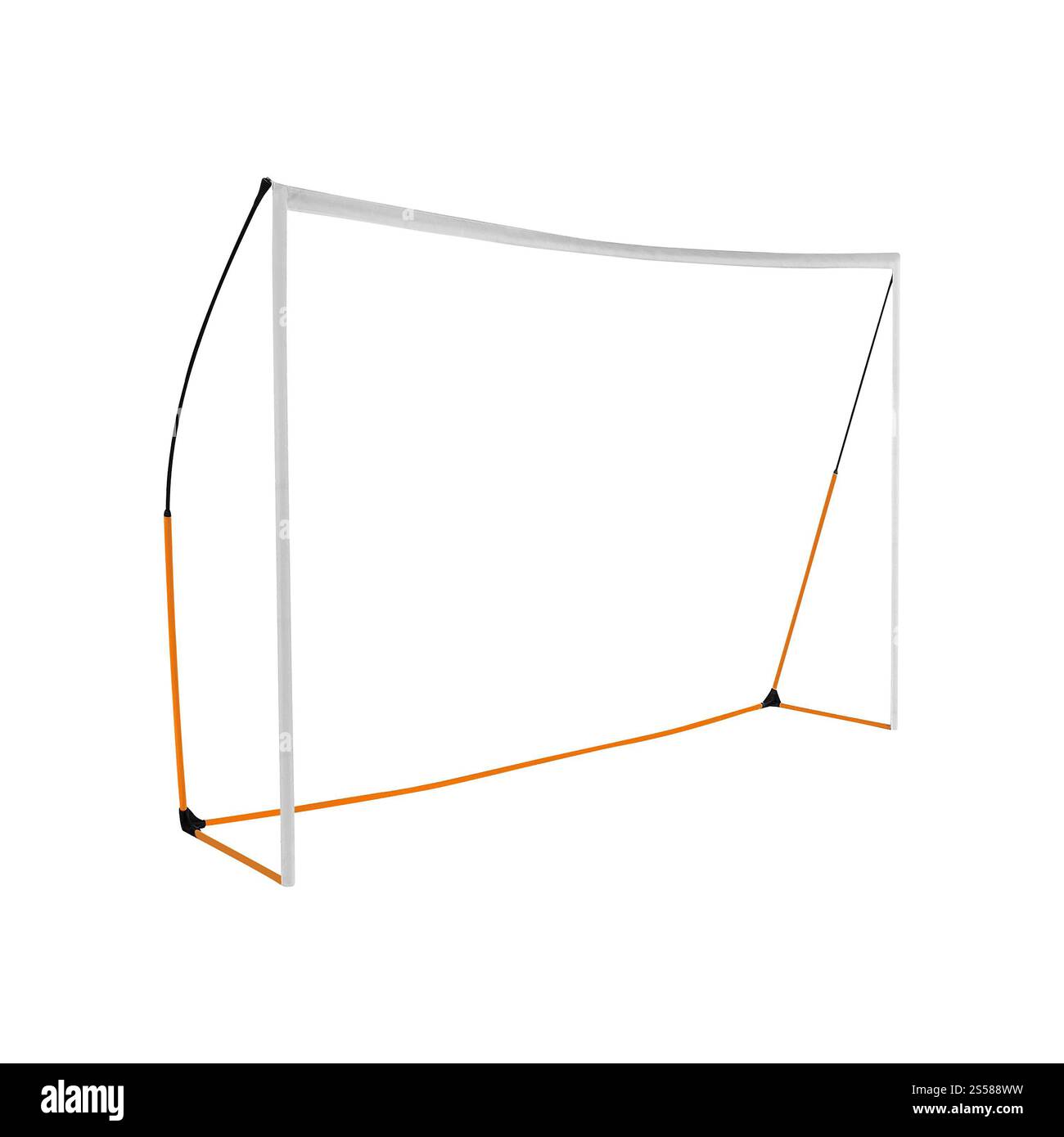 Fußballtor isoliert auf weiß Stockfoto