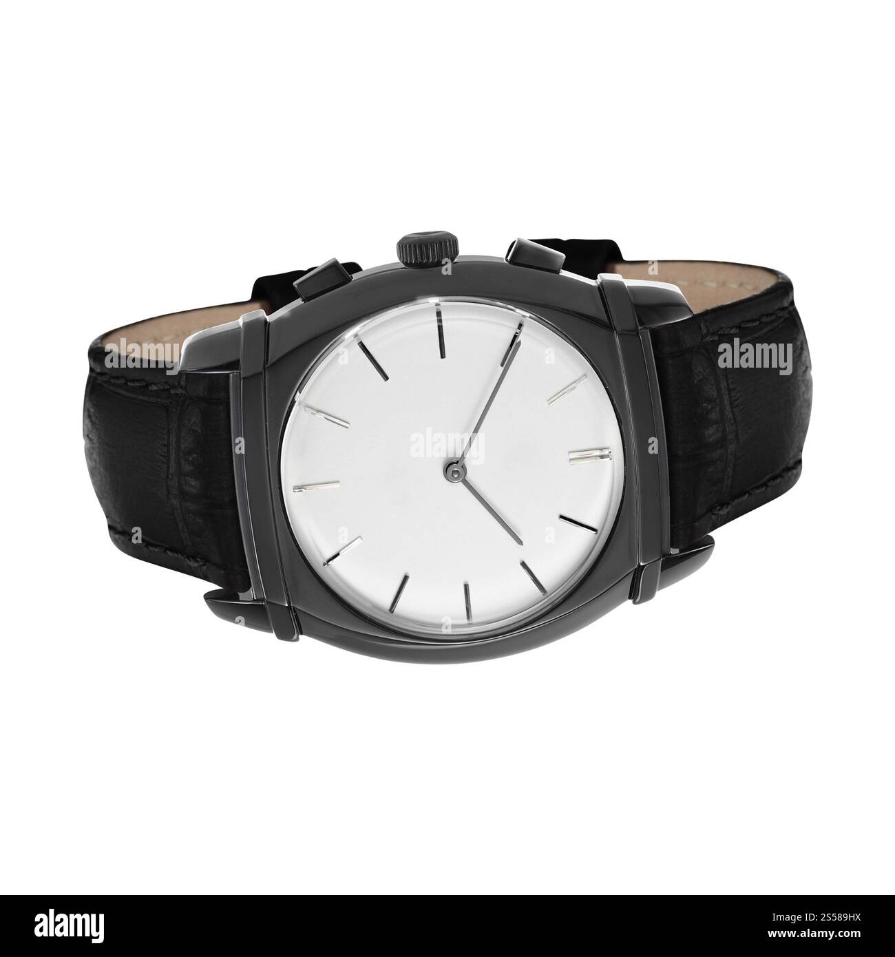 Männer Armbanduhr isoliert auf weiß Stockfoto