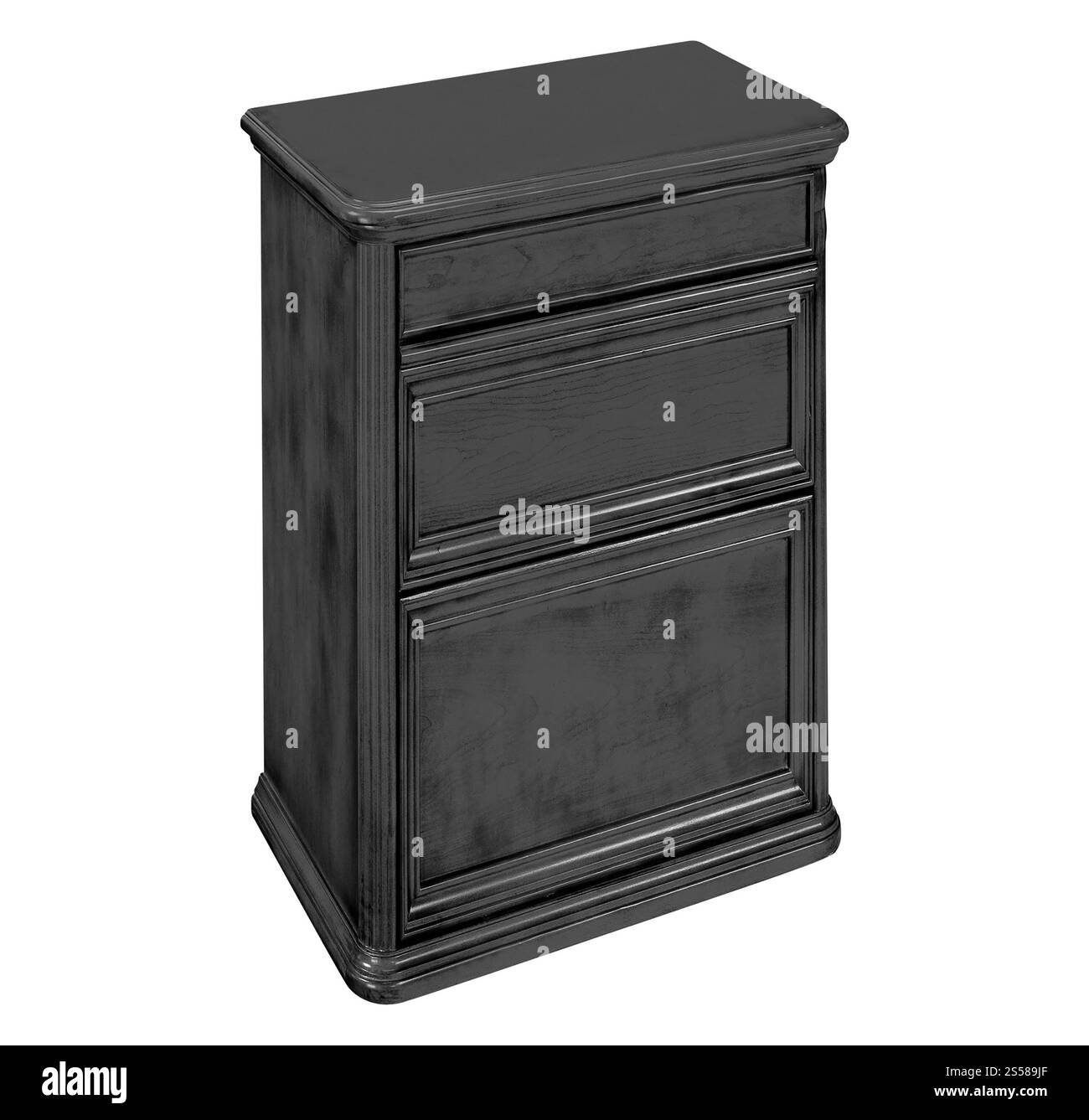 Alte antike Kommode isoliert auf weiß Stockfoto