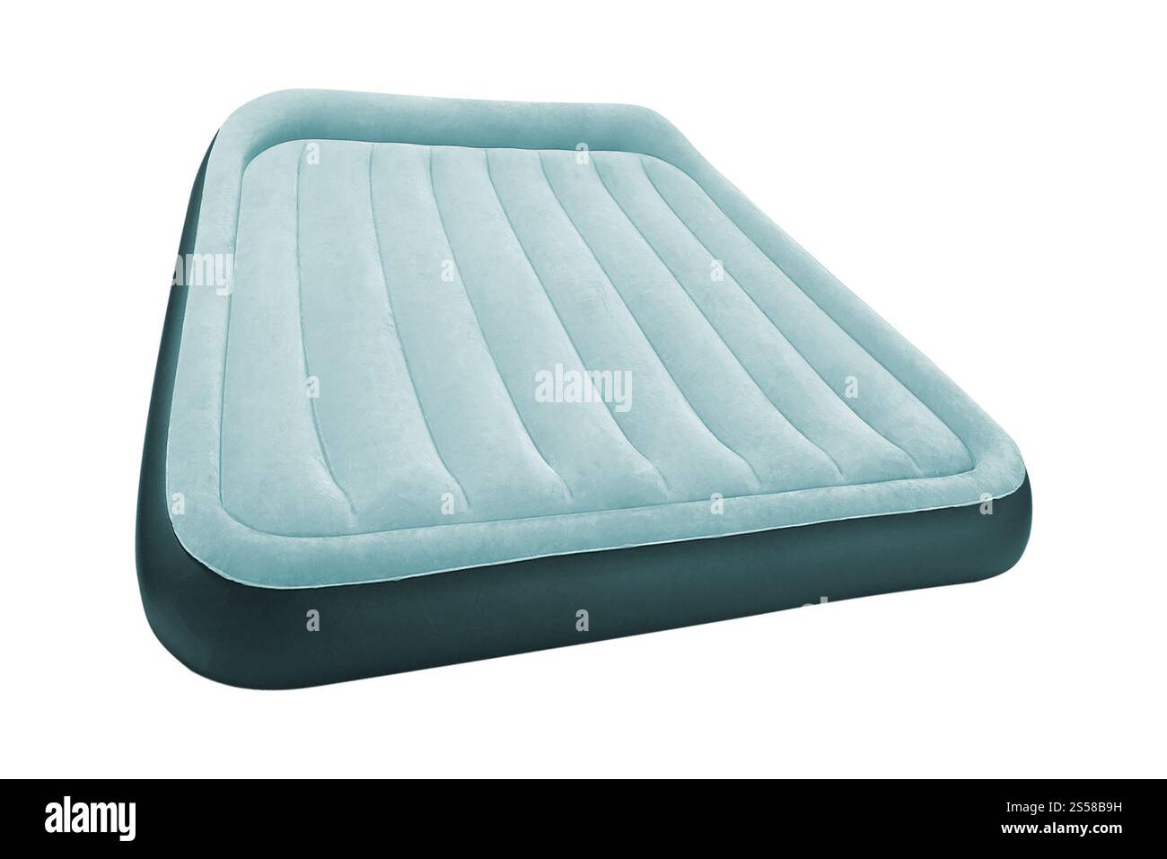 Blue Air Matratze isoliert auf weiß Stockfoto