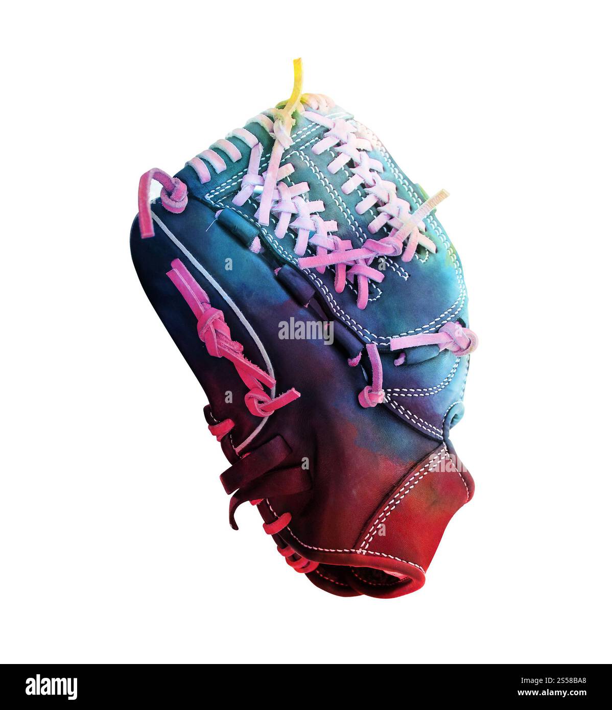 Baseball Handschuh isoliert auf weiß Stockfoto