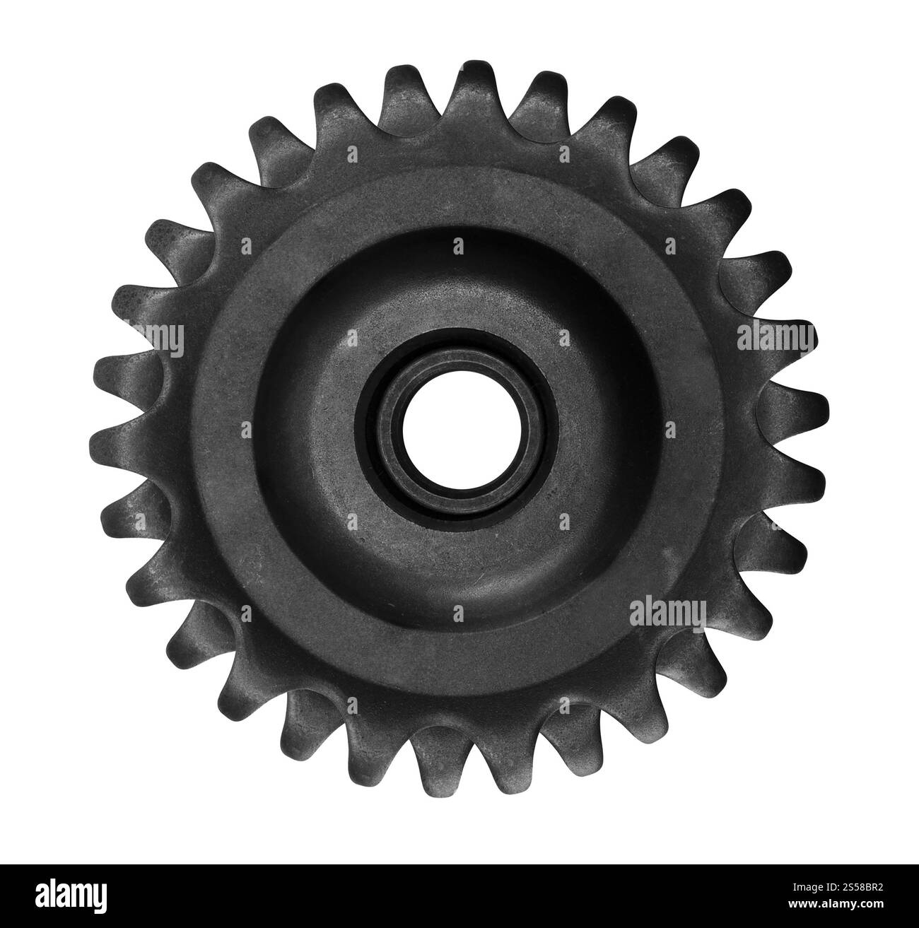 Zahnrad isoliert auf weiß Stockfoto