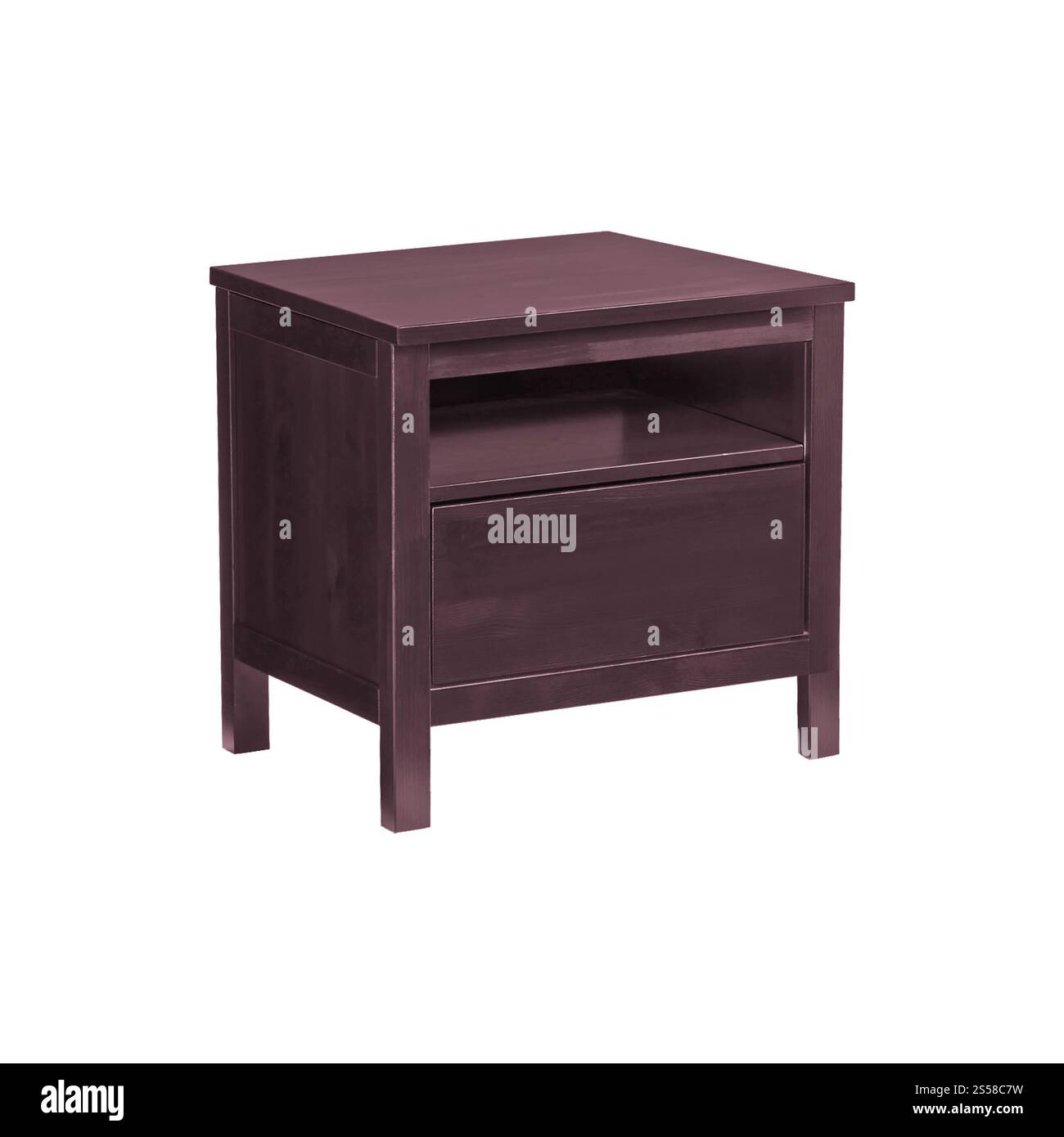 Holzmöbel isoliert auf weiß Stockfoto
