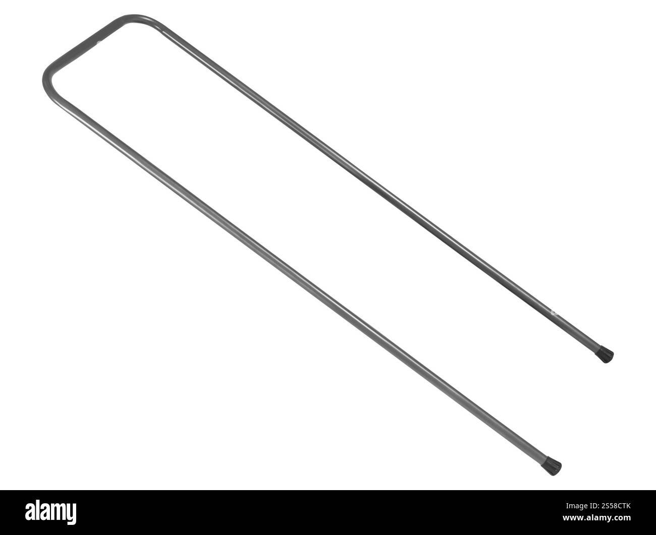 Metallhandlauf isoliert auf weiß Stockfoto