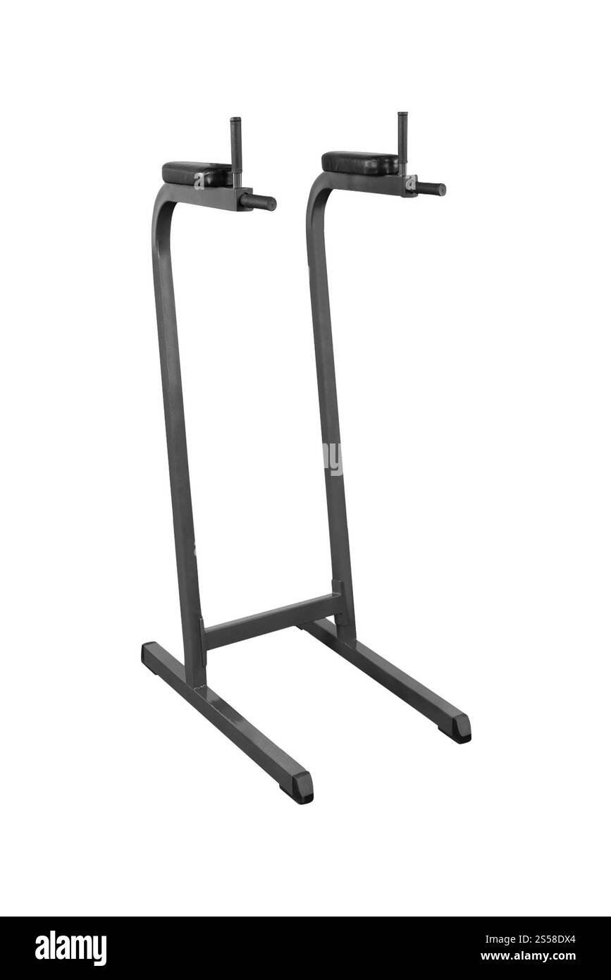 Trainingsgeräte isoliert auf weiß Stockfoto