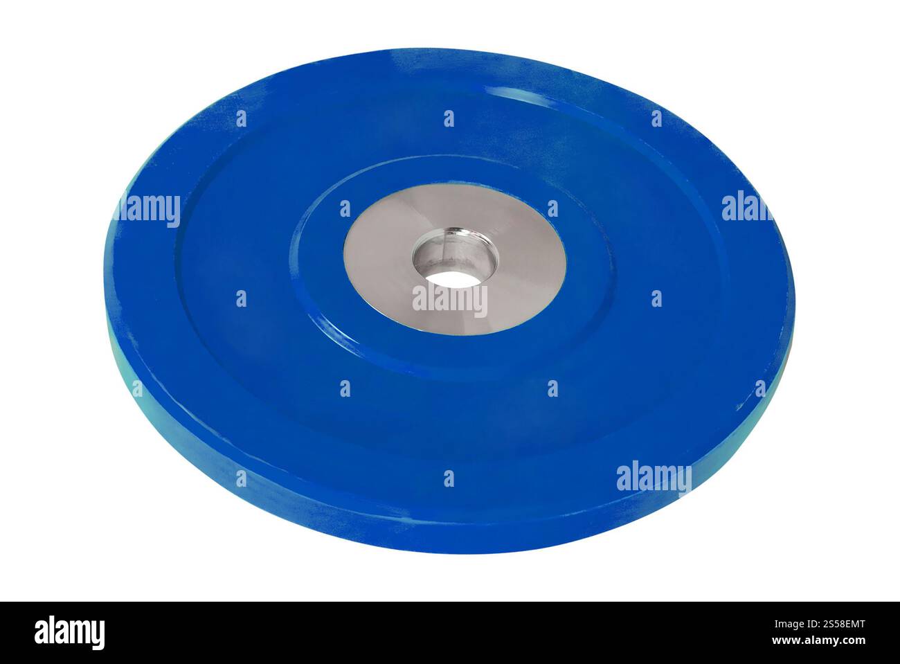 Blaue Disks für Kurzhanteln Stockfoto