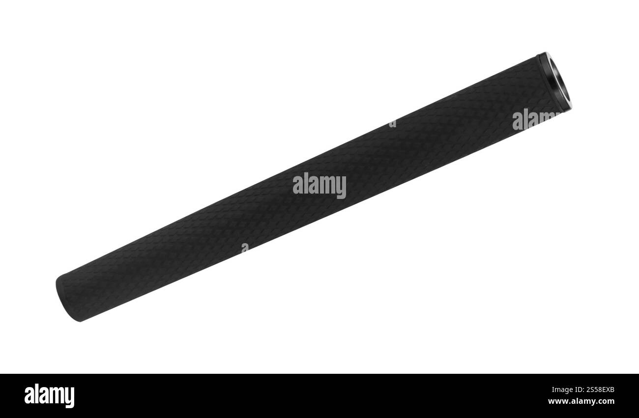 Gummigriff des Fahrrads isoliert auf weiß Stockfoto