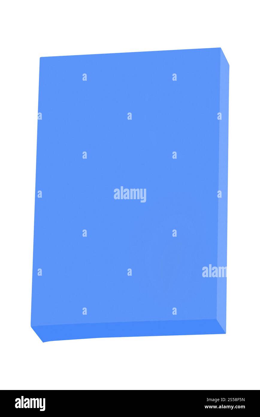 Blaue Haftnotiz isoliert auf weiß Stockfoto