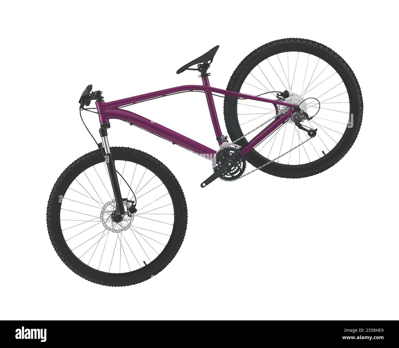 Neues Fahrrad isoliert auf weißem Hintergrund. Neues Fahrrad isoliert auf einem Weißen Stockfoto