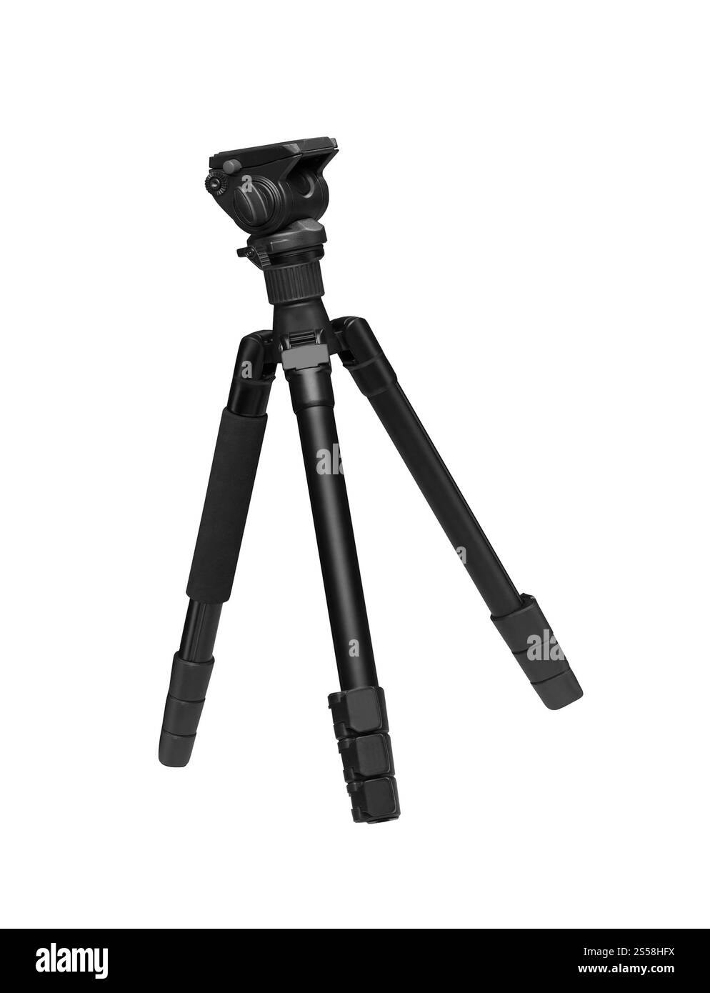 Fotostativ isoliert auf weißem Hintergrund. Fotostativ isoliert auf weiß Stockfoto