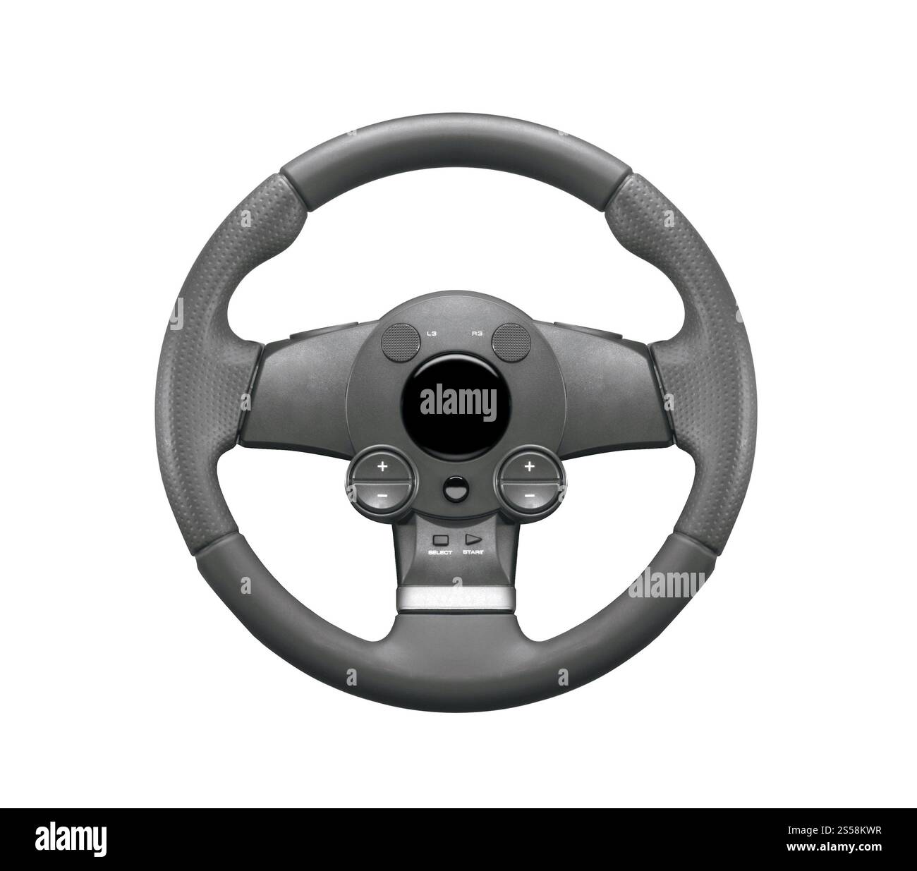 Lenkrad isoliert auf weißem Hintergrund. Lenkrad isoliert Stockfoto