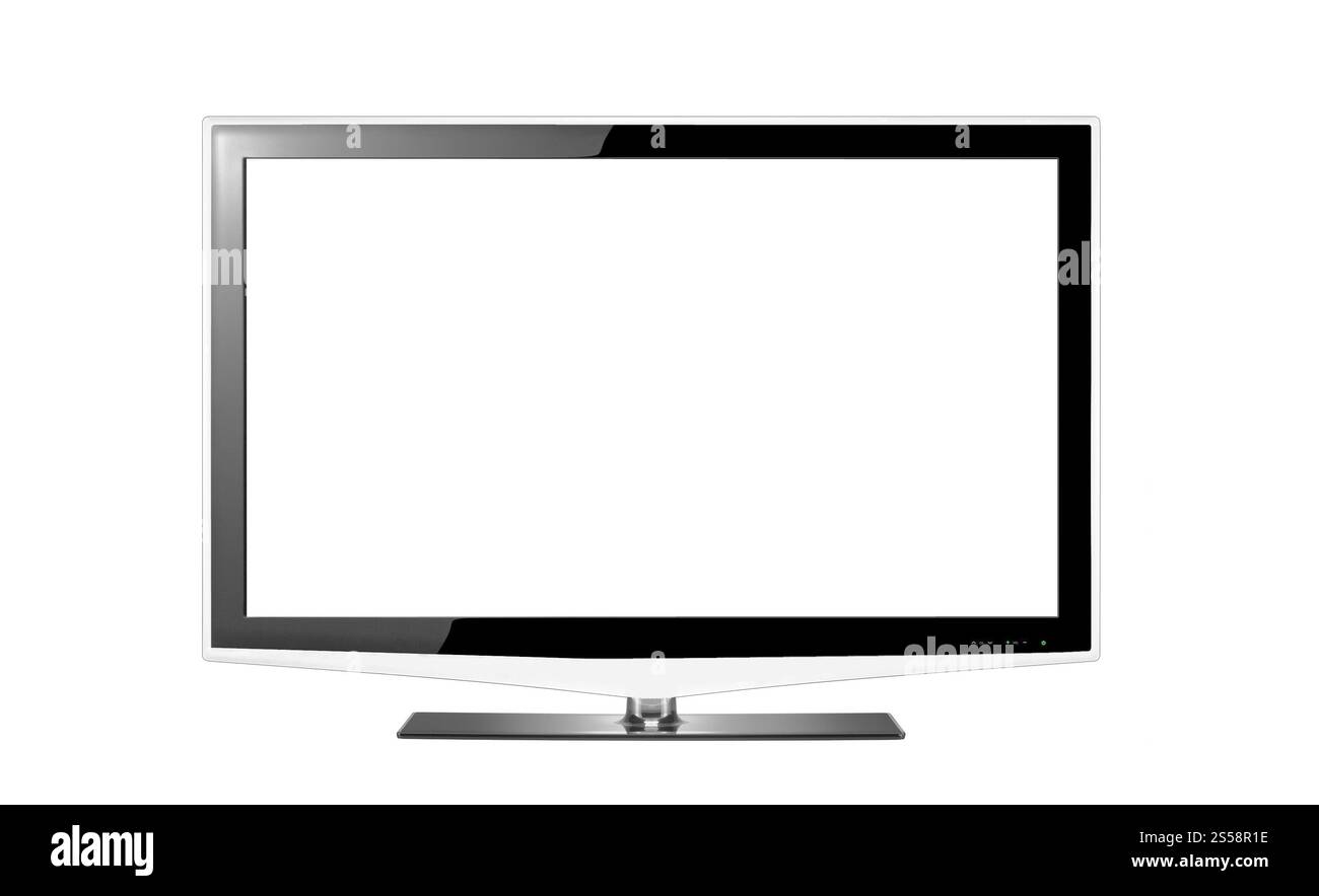 High Definition-Fernseher isoliert auf weißem Hintergrund. HD-Fernseher Stockfoto