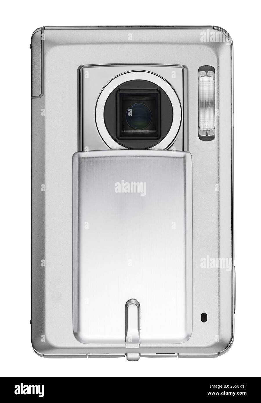 Digitale Kompaktkamera isoliert auf weißem Hintergrund. Digitale Kompaktkamera isoliert Stockfoto