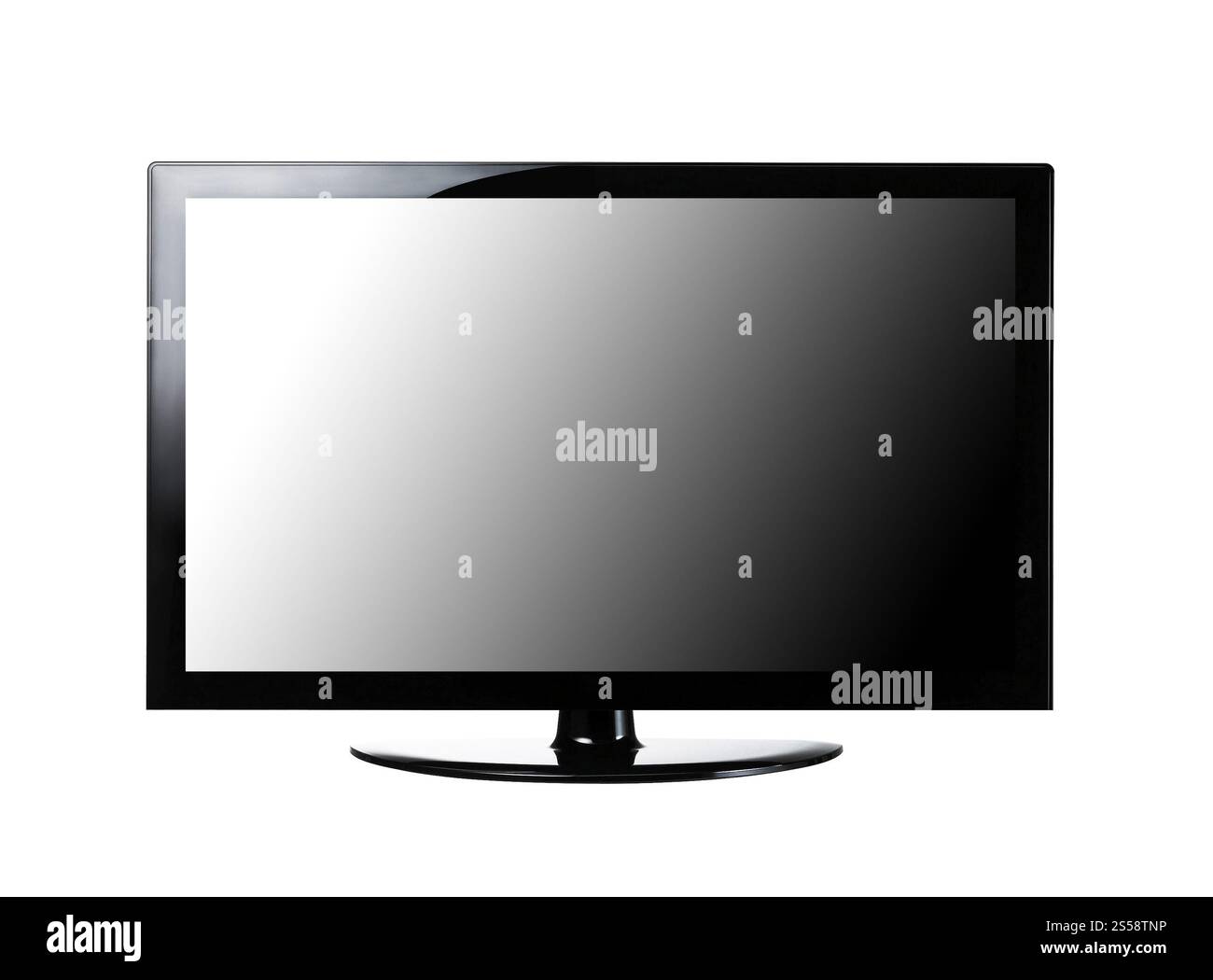 TV-Bildschirm isoliert auf weißem Hintergrund. TV-Bildschirm Stockfoto