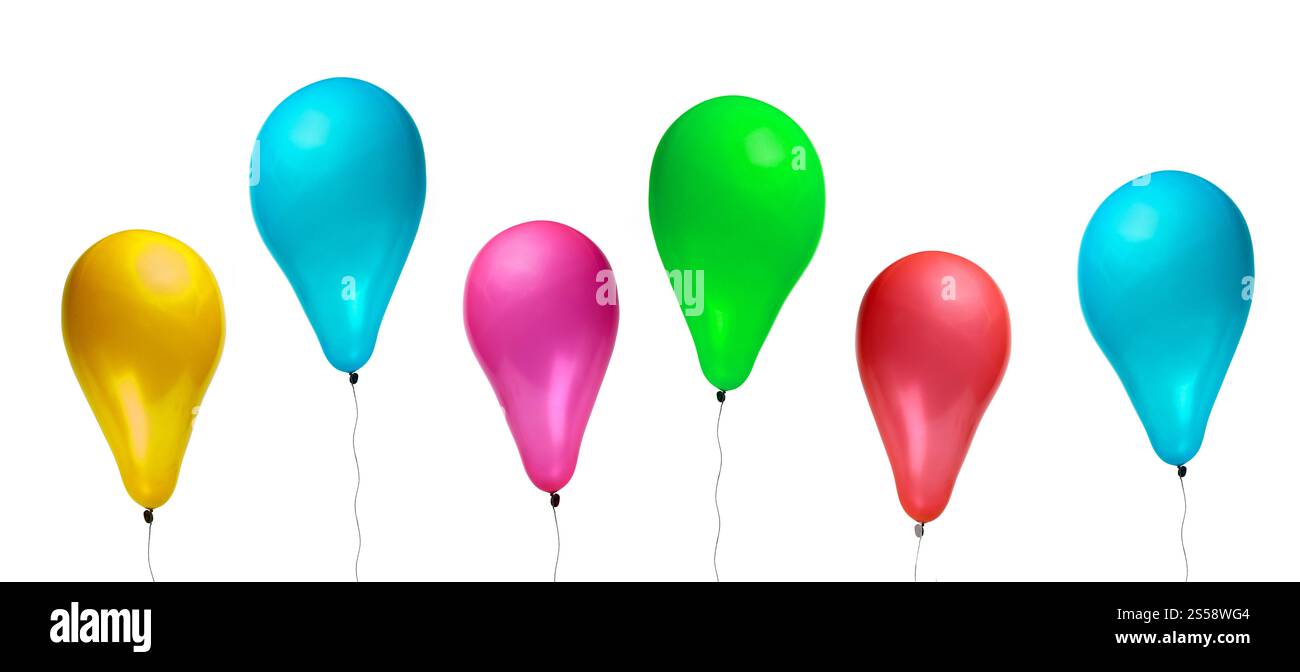 Referenzkreise isoliert auf weißem Hintergrund. Ballons isoliert auf weiß Stockfoto