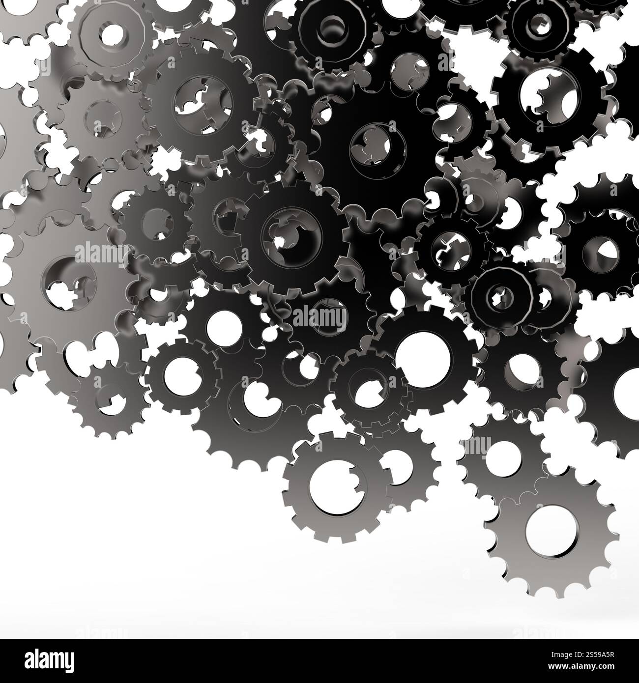 3D Zahnrad Zahnrad auf weißem Hintergrund Stockfoto