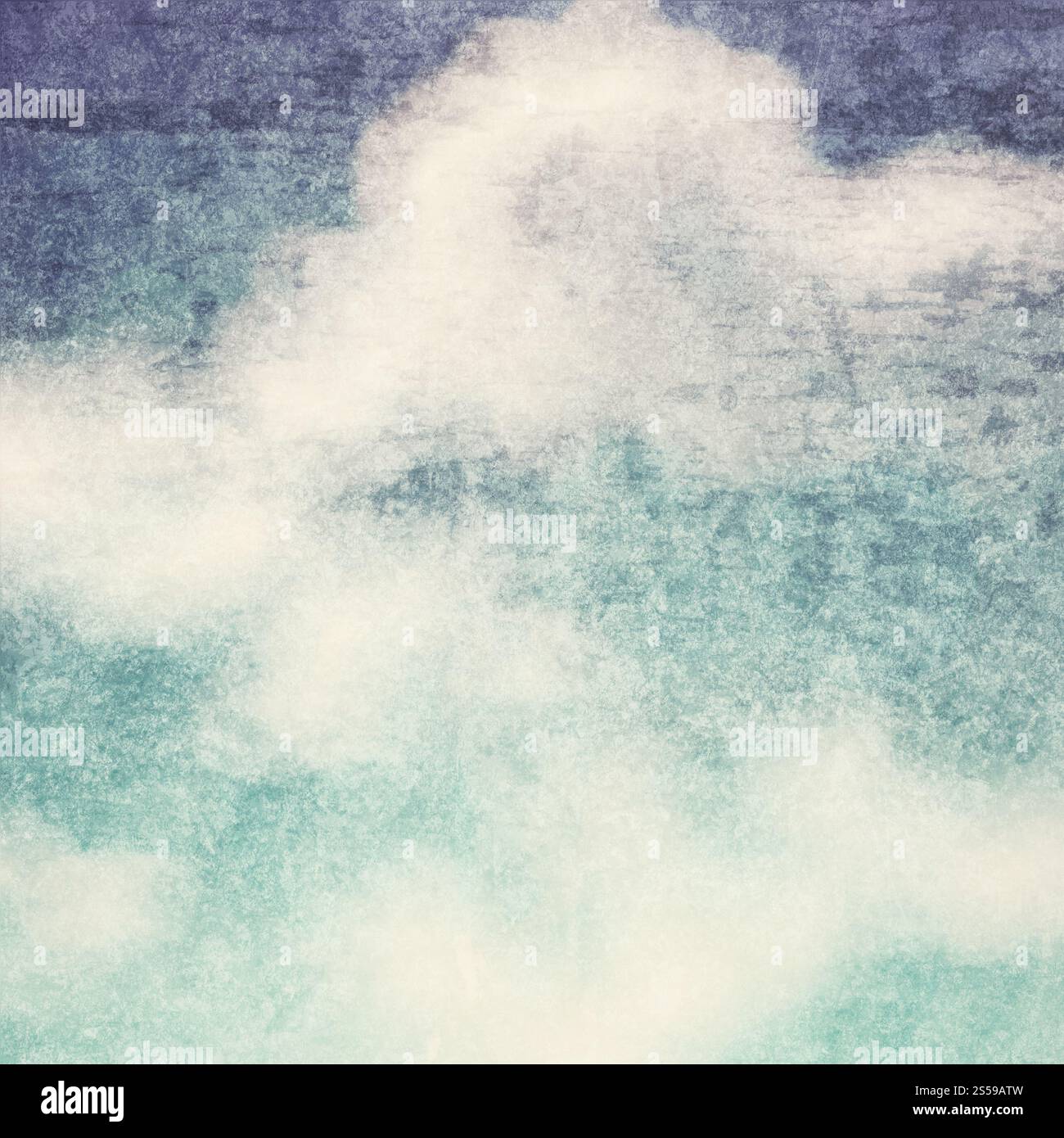 Vintage-Hintergrund im blauen Schatten mit Wolken Textur Stockfoto