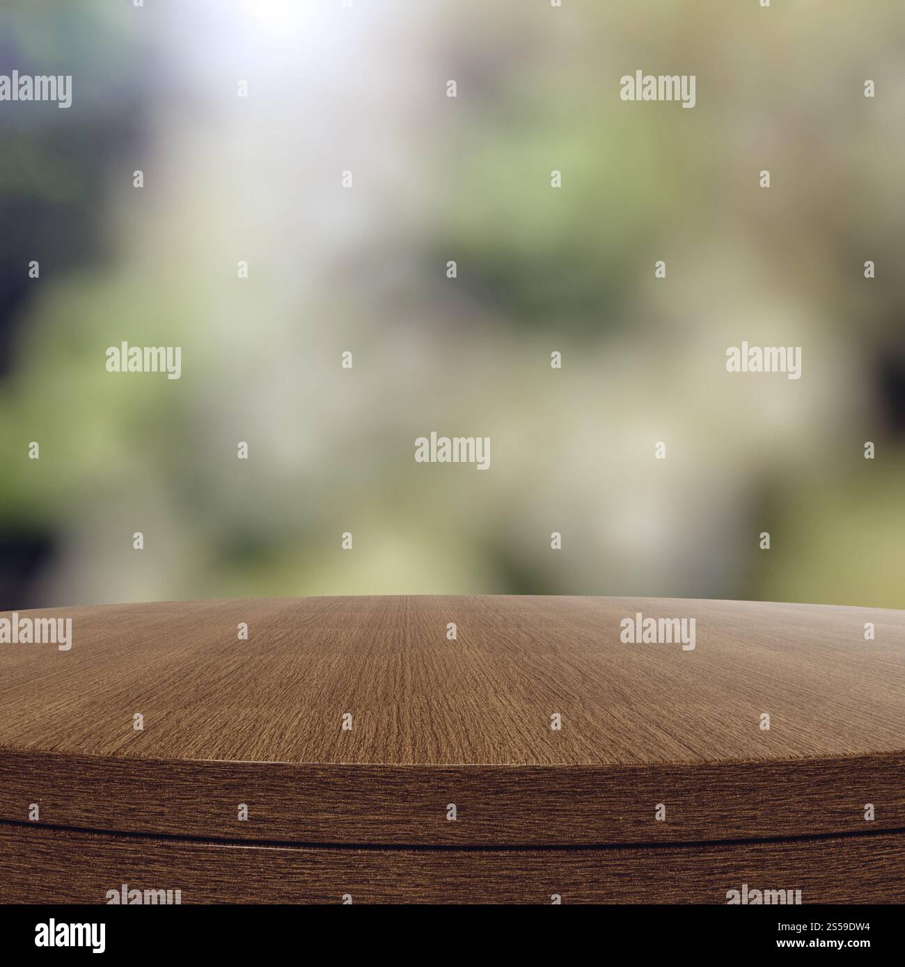 Leere Tabelle und unscharfen Hintergrund zur Produkt-Präsentation Stockfoto