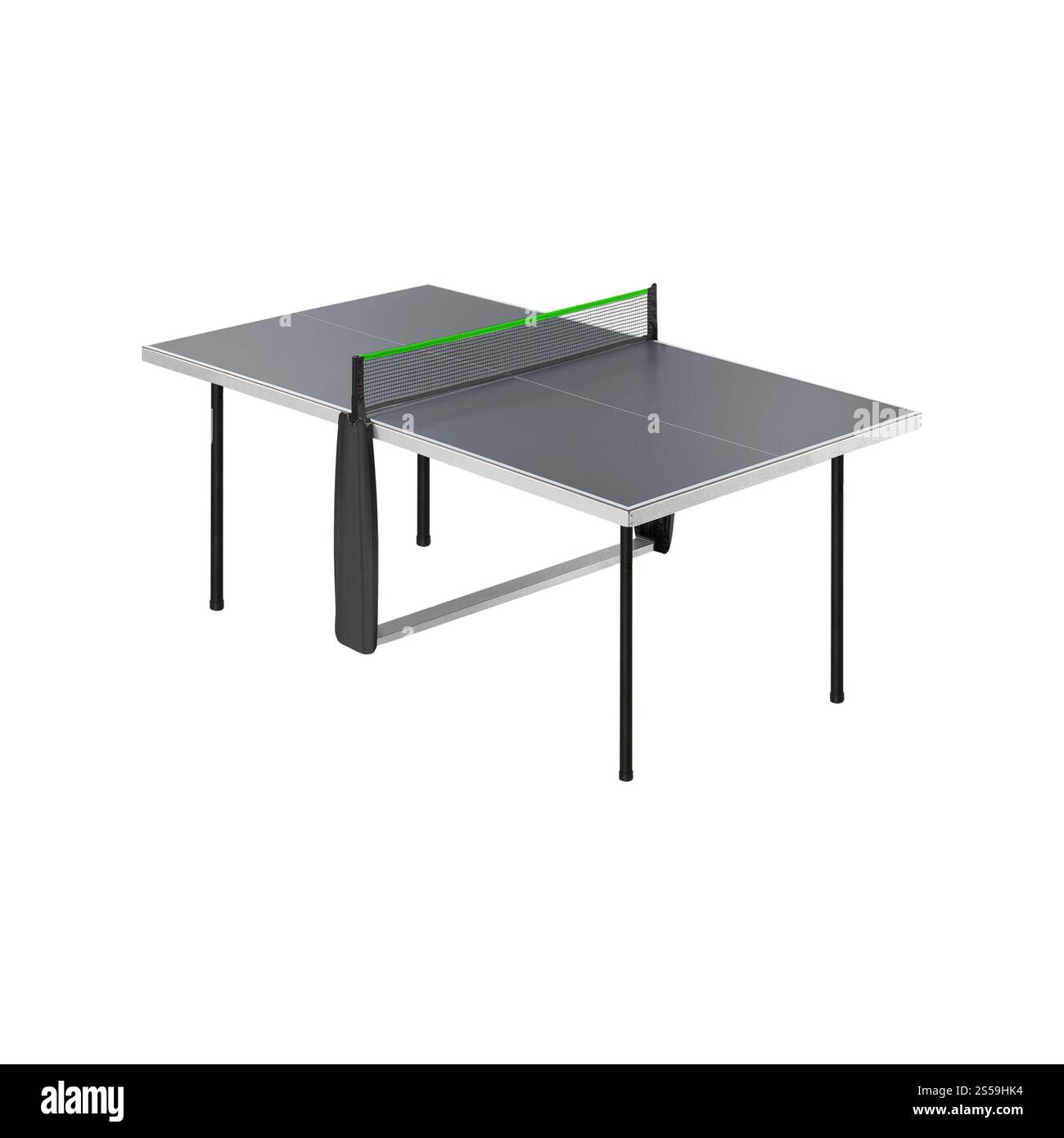 Tischtennistisch isoliert auf weiß Stockfoto