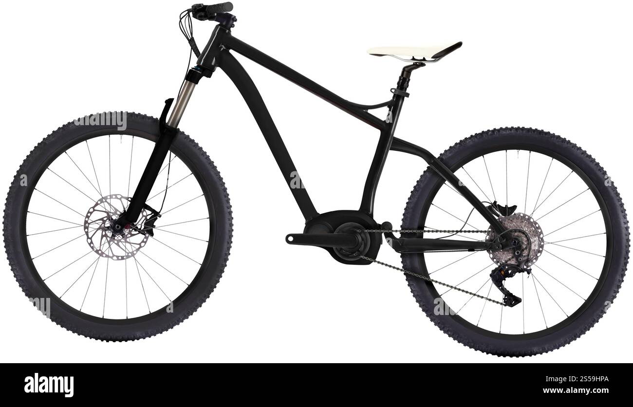 Mountainbike isoliert auf weiß Stockfoto