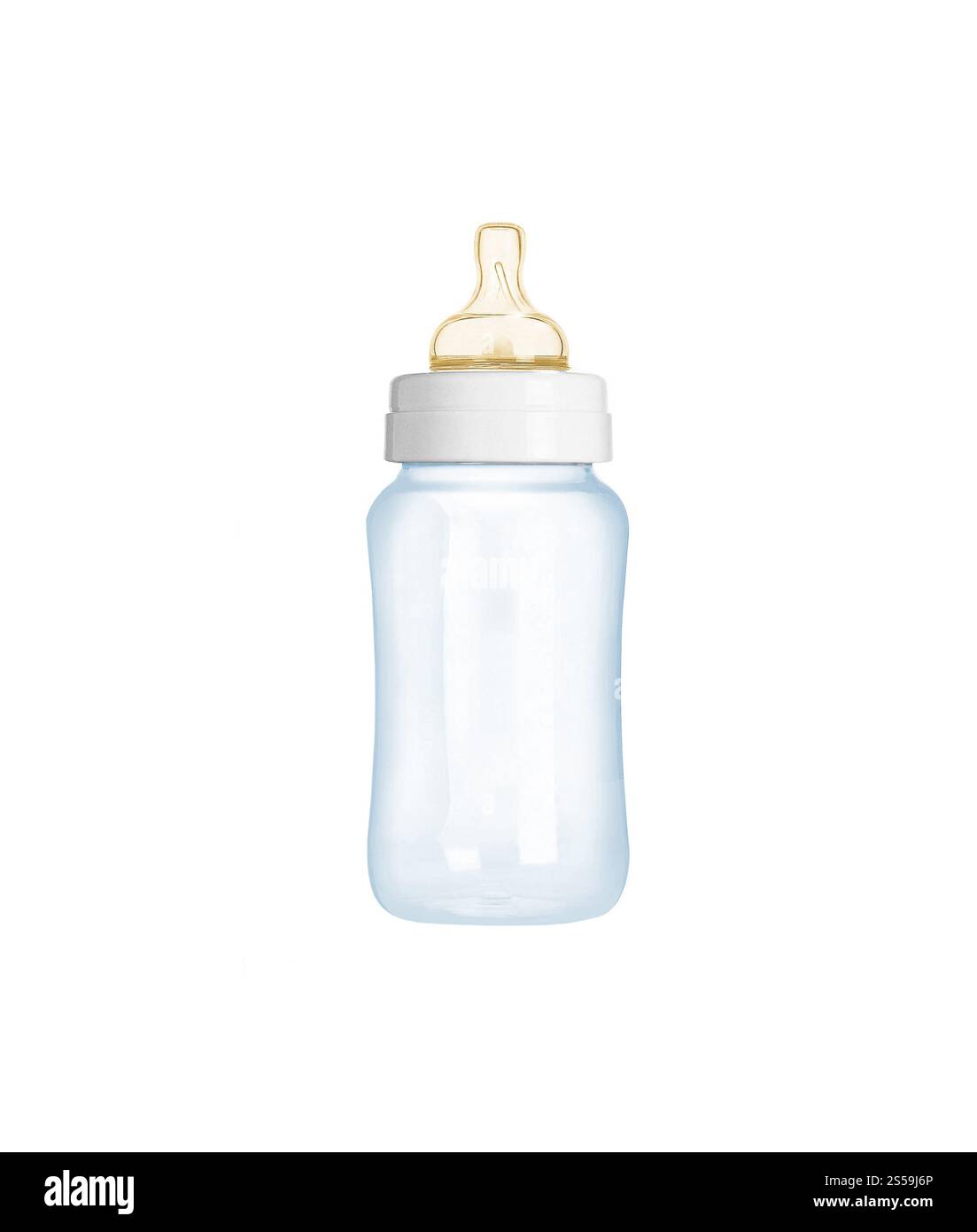 Babyflasche isoliert auf weißem Hintergrund. Babyflasche isoliert Stockfoto