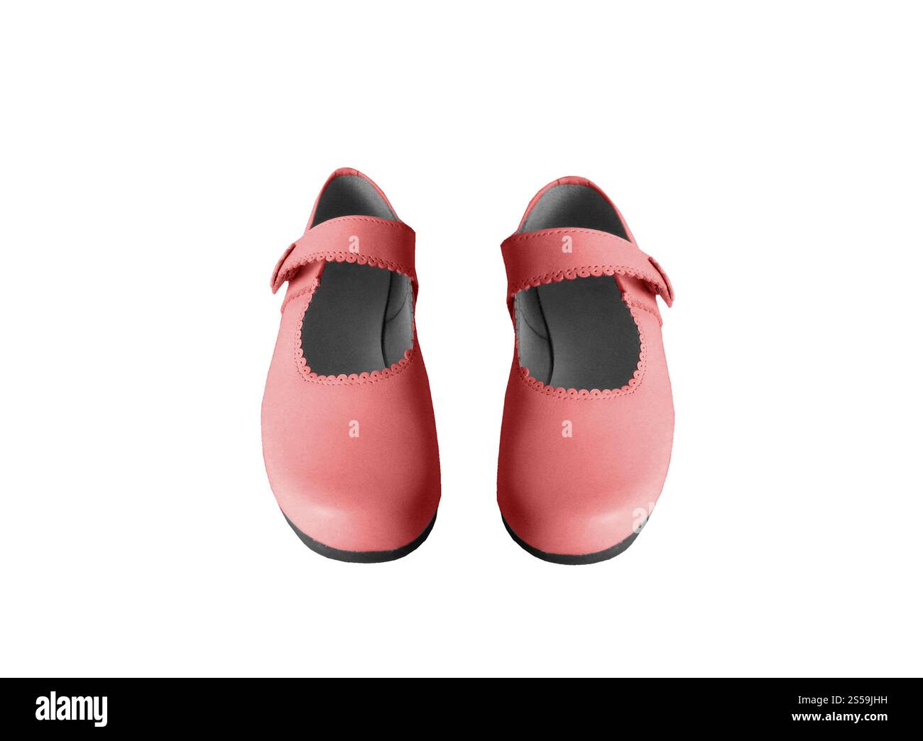 Rote Pfosten isoliert auf weißem Hintergrund. Rote Pumps Stockfoto