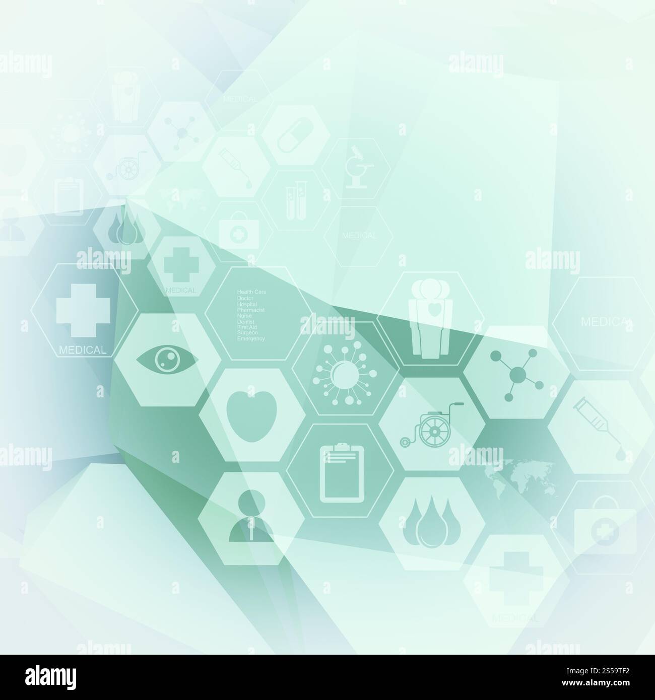 Abstrakte Moleküle low Poly medizinischen Hintergrund Stockfoto