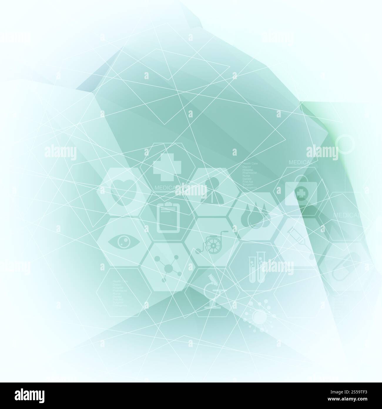 Abstrakte Moleküle low Poly medizinischen Hintergrund Stockfoto