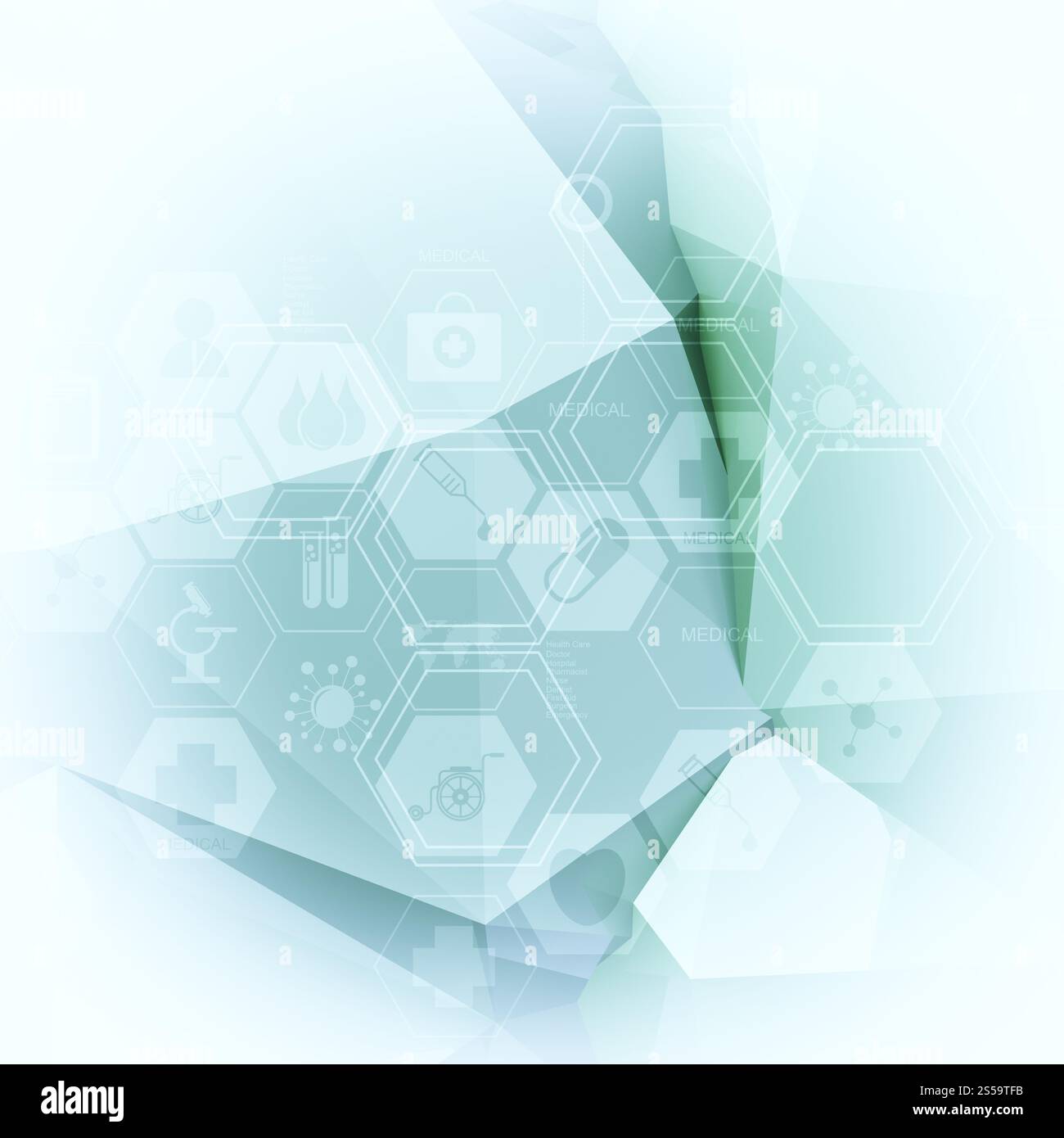 Abstrakte Moleküle low Poly medizinischen Hintergrund Stockfoto