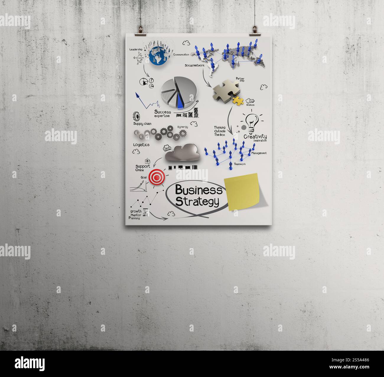 Business-Konzept auf Poster Wand Hintergrund Stockfoto