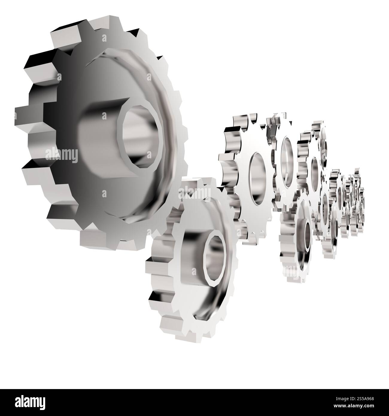 3D Zahnrad Getriebe als Konzept zum Erfolg Stockfoto
