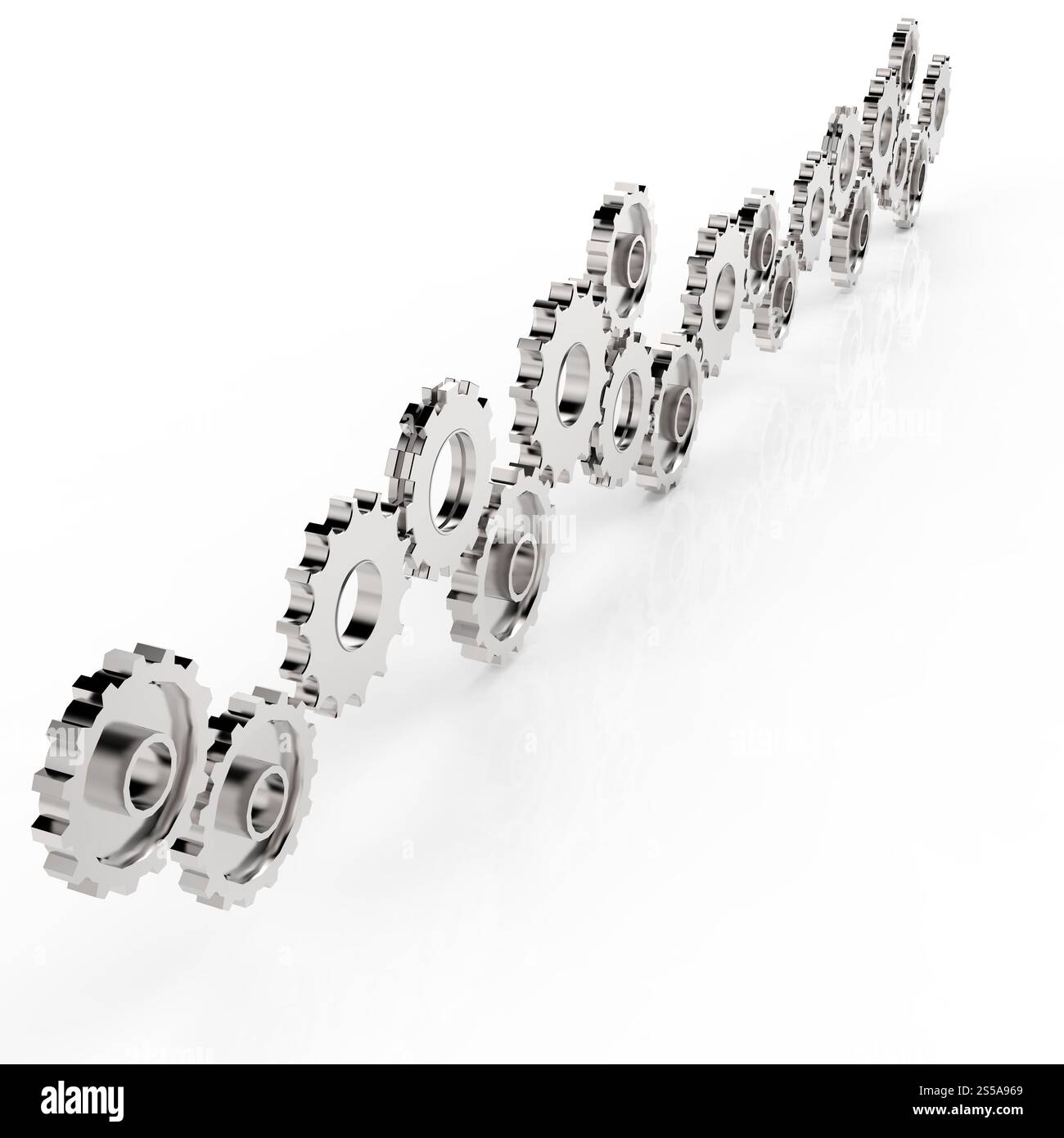 3D Zahnrad Getriebe als Konzept zum Erfolg Stockfoto