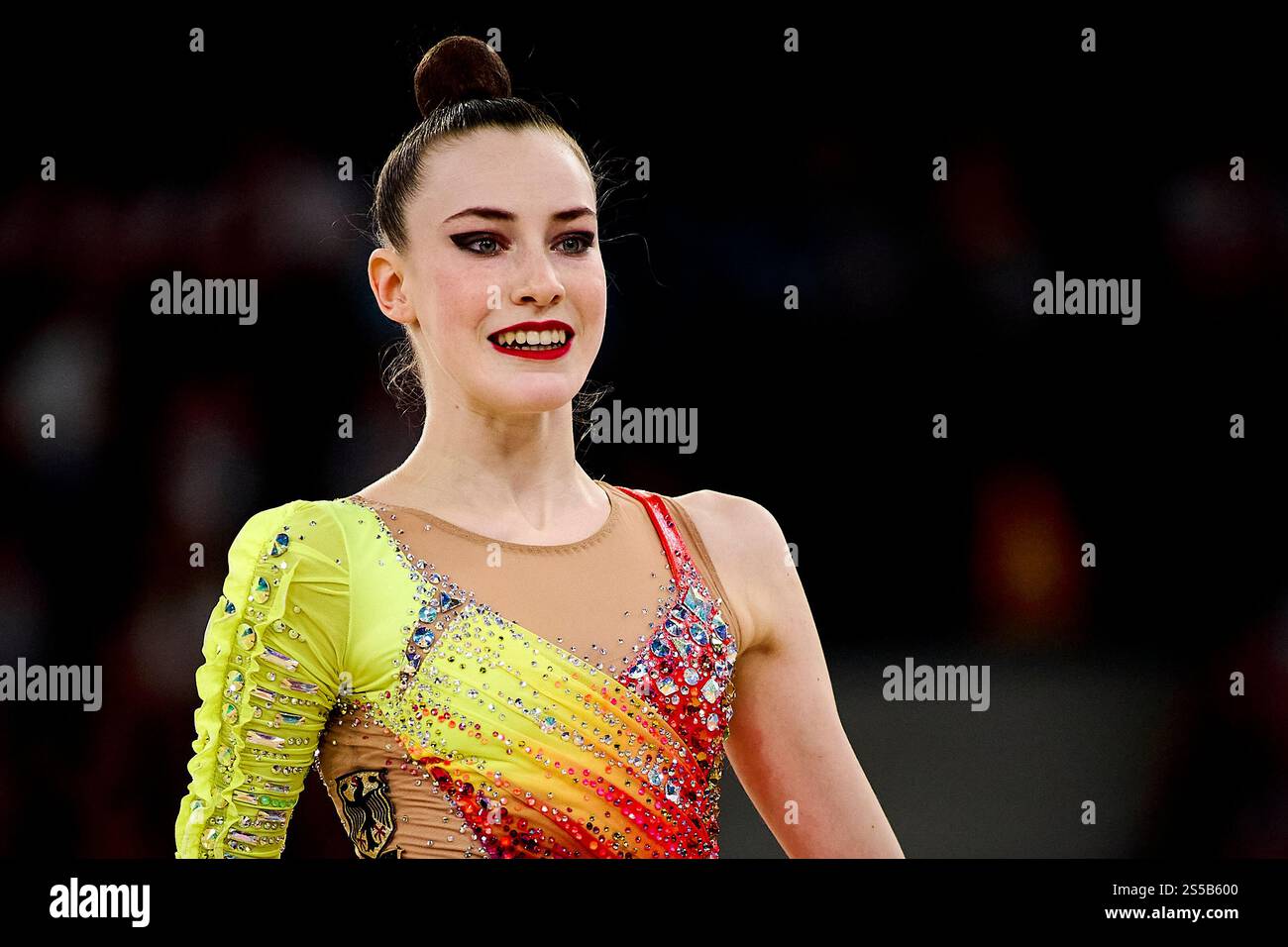 PARIS, FRANKREICH - 8. AUGUST 2024: Darja Varfolomev. Die individuelle Rundum-Qualifikation der Rhythmischen Gymnastik während der Olympischen Spiele 2024 in Paris AT Stockfoto