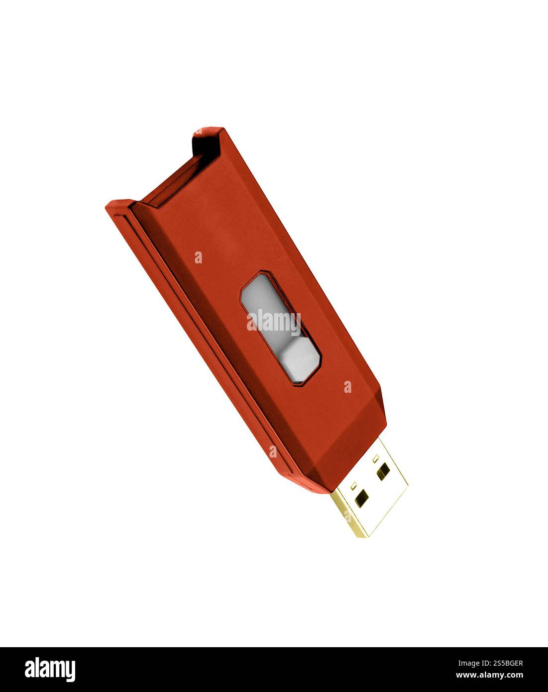 Flash-Laufwerk isoliert auf weiß Stockfoto