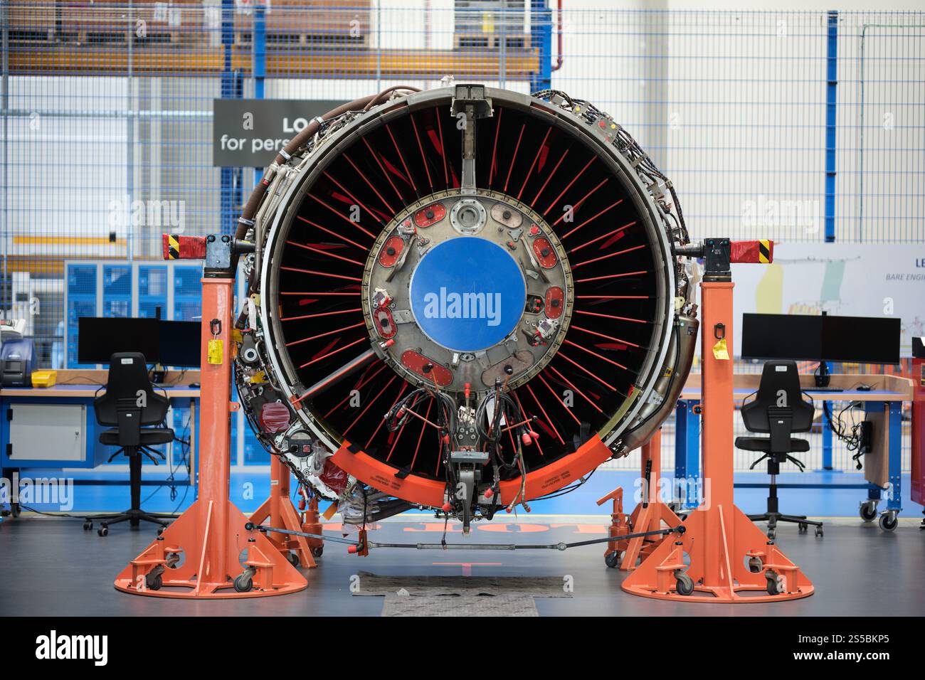 Belgien, Brüssel, 2024.06.11: Safran Aircraft Engine Services Brüssel eröffnet einen neuen MRO-Workshop für LEAP-Motoren in der Brüsseler Flughafenzone Stockfoto