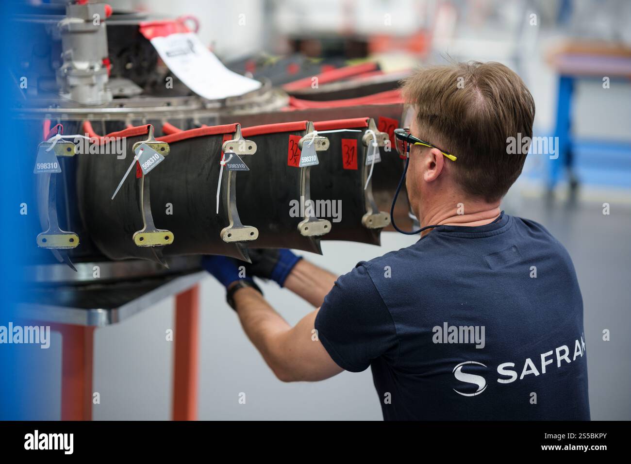 Belgien, Brüssel, 2024.06.11: Safran Aircraft Engine Services Brüssel eröffnet einen neuen MRO-Workshop für LEAP-Motoren in der Brüsseler Flughafenzone Stockfoto