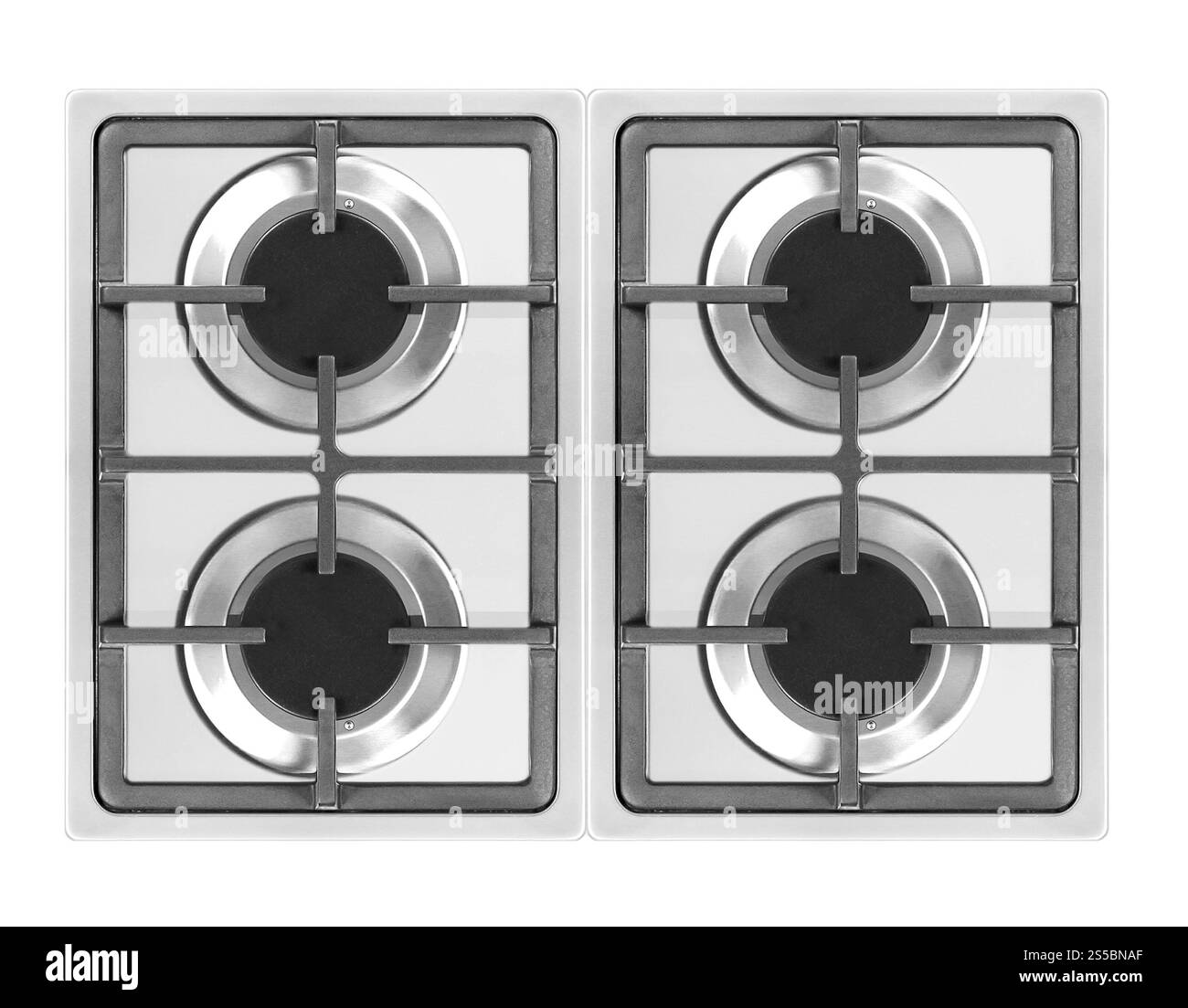 Edelstahlgas isoliert auf weißem Hintergrund. Edelstahlgas Stockfoto