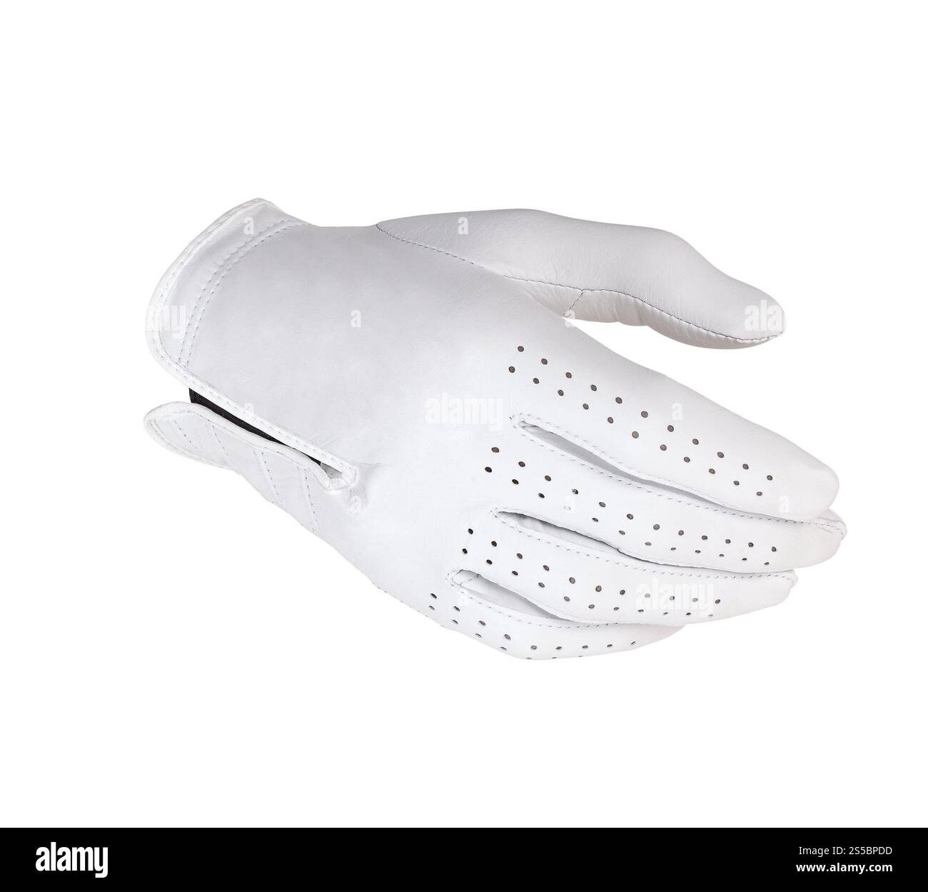 Weiße Lederhandschuhe isoliert auf dem Weißen. Weiße Lederhandschuhe Stockfoto