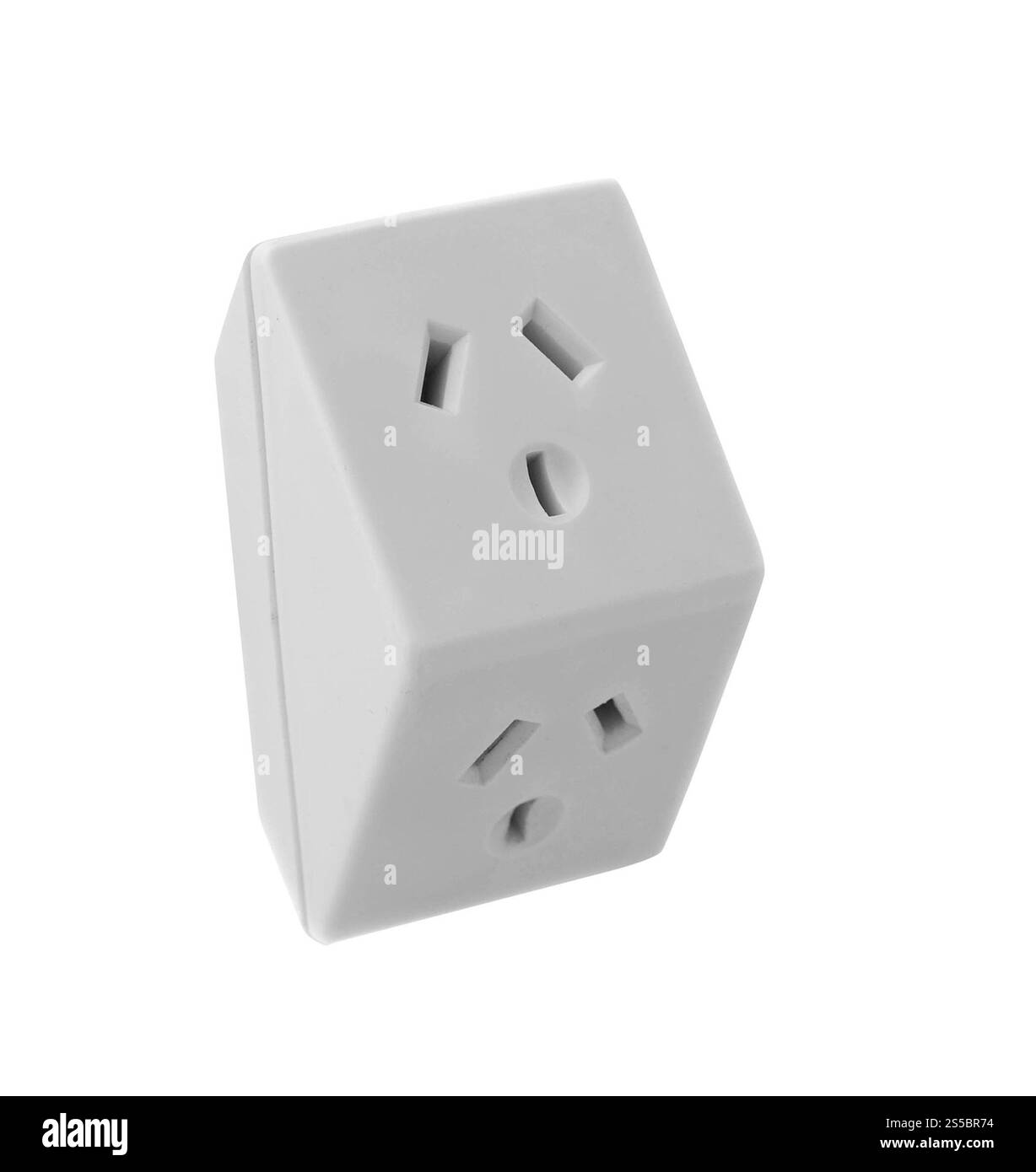 Elektronische Buchse isoliert auf weißem Hintergrund. Elektronische Steckdose Stockfoto