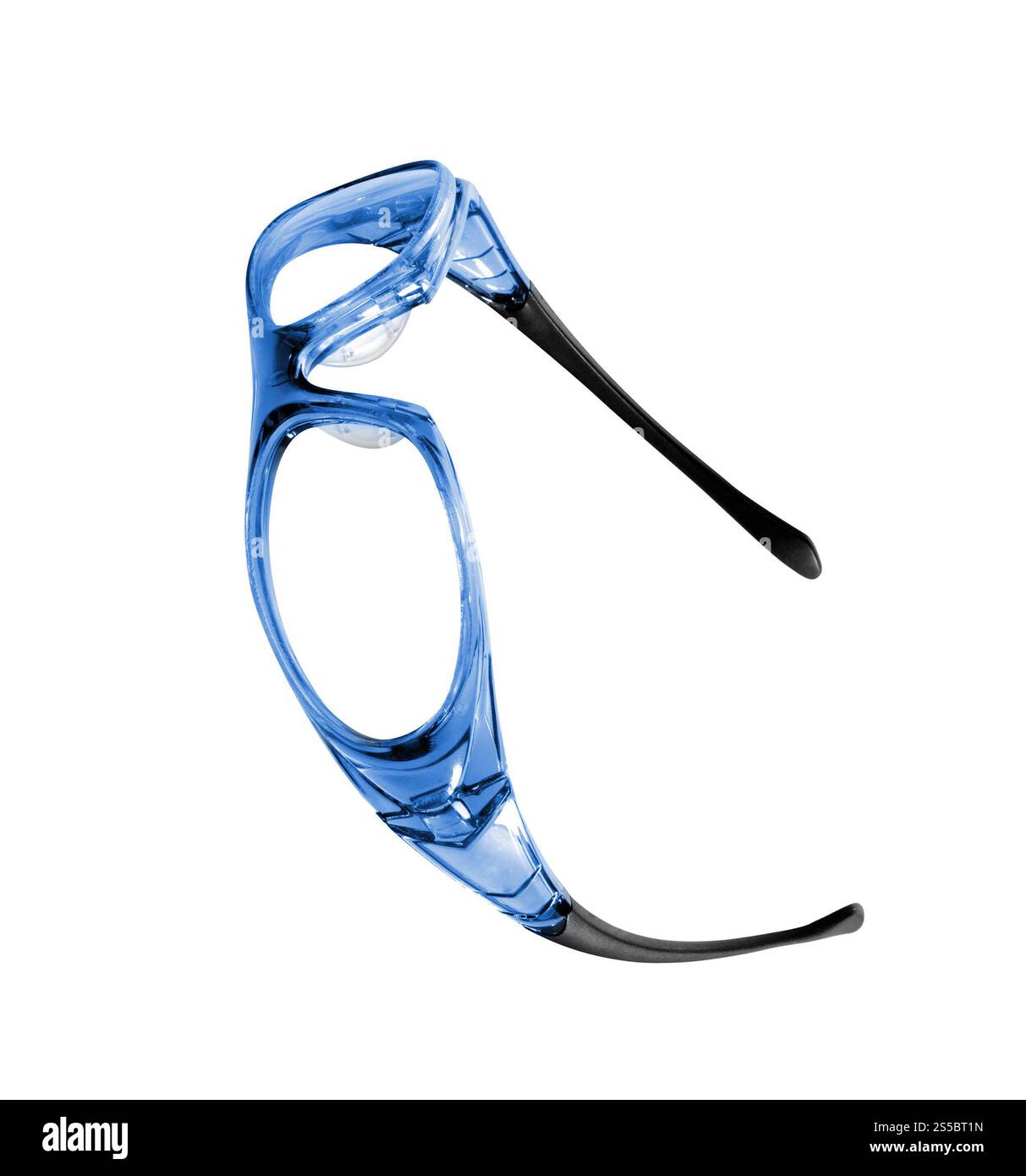 Schutzbrille isoliert auf weißem Hintergrund. Schutzbrille isoliert Stockfoto