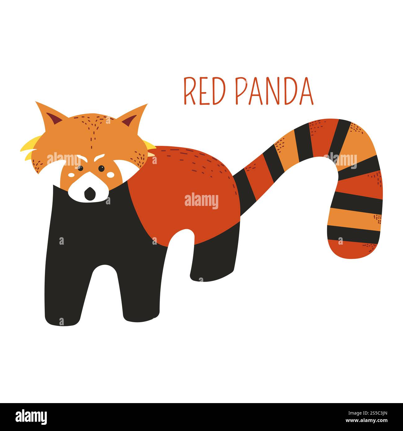 Rote Panda Zeichentrickfilm lustig niedliches Tier oder Katzenbär von Vektor südostasiatische Tiere Zoo Sammlung für Kinder T-Shirt Kleidung Druck. Roter Panda Cartoon Vektor südostasiatischer Tier Stock Vektor