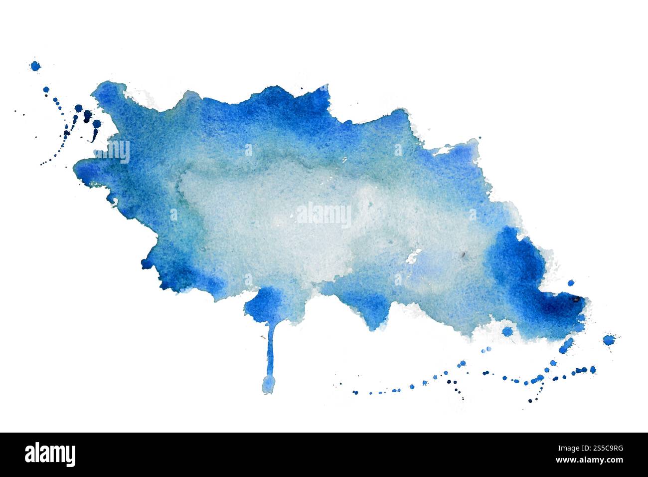 Abstrakte blaue Aquarell Textur Fleck Hintergrund Stockfoto