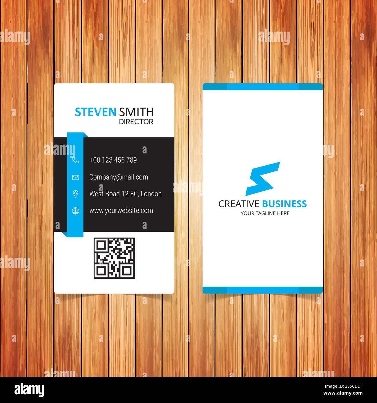 S Buchstabe Logo Minimal Corporate Business-Karte Stockfoto